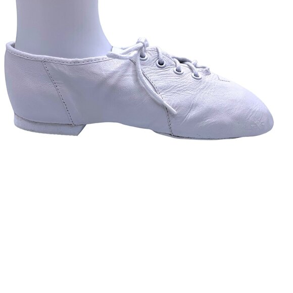 Unisex Child Bloch Jazz Soft Dance Shoe Size 12 White Split Sole Leather Lace Up - Picture 3 of 11